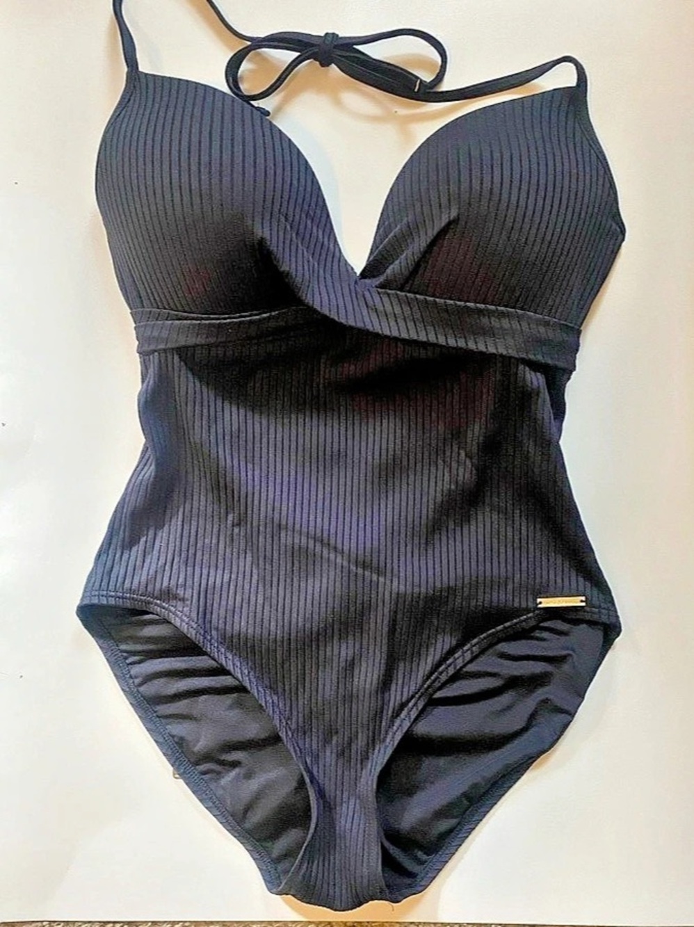 Vince Plunge One-Piece Swimsuit Black
